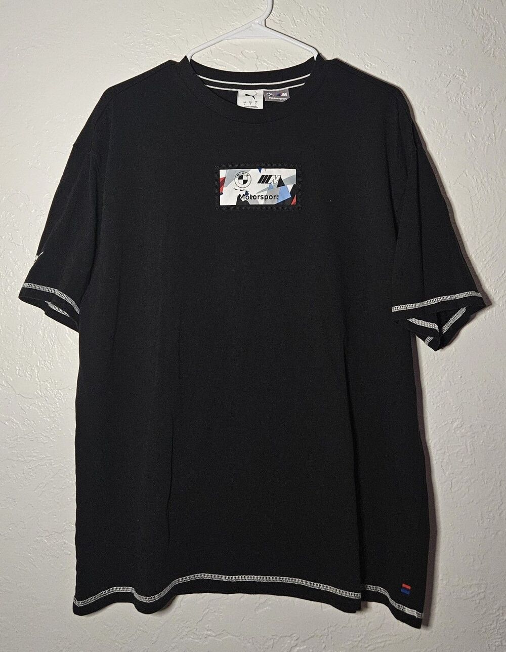 2 Set Puma x BMW M Motorsport Men's Cotton Graphic Logo Crew Neck T Shirt Size L